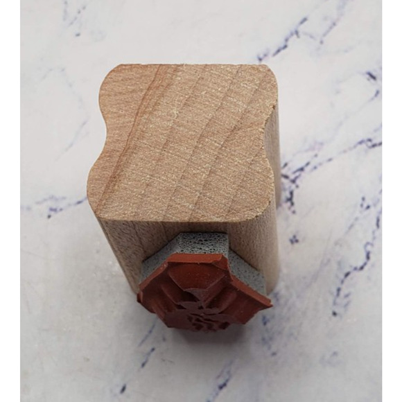 Stampin Up Small Trumpeting Angel 1x1 Inch Wood Mounted Rubber Border Stamp - Picture 3 of 7